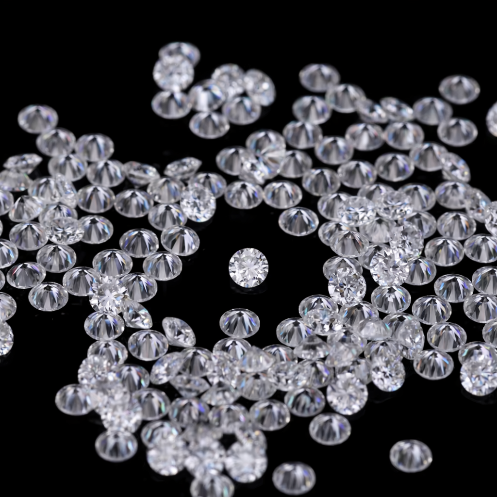 Round Moissanite Side Stones