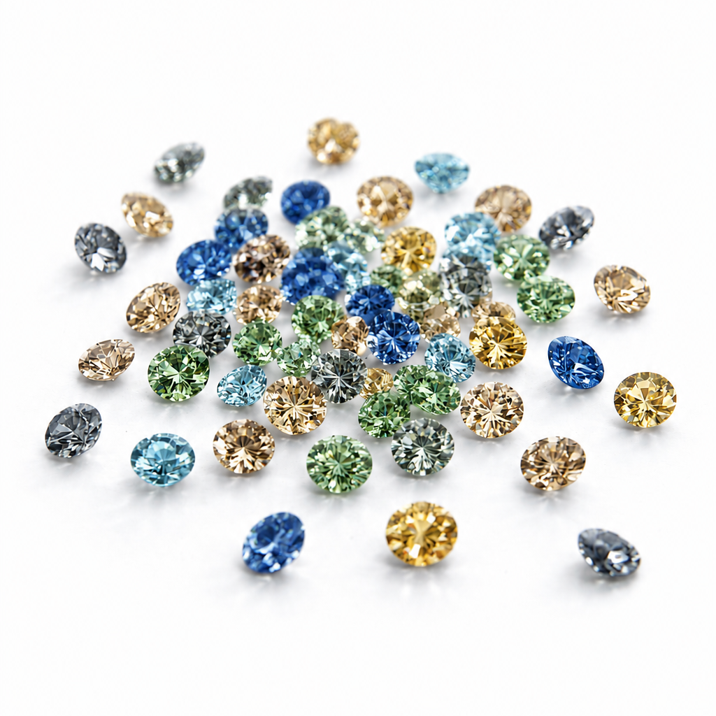 Colorful Moissanite Side Stones