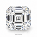 Asscher loose lab-grown diamond on a white background, illustrative product image