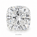 Cushion loose lab-grown diamond on a white background, illustrative product image