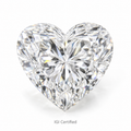 Heart loose lab-grown diamond on a white background, illustrative product image