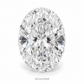 Oval loose lab-grown diamond on a white background, illustrative product image