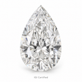 Pear loose lab-grown diamond on a white background, illustrative product image