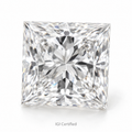 Princess loose lab-grown diamond on a white background, illustrative product image