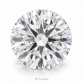 Round loose lab-grown diamond on a white background, illustrative product image